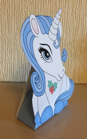 3D Christmas Treat Box Gift Set Mini Kit - Cute Little Unicorn by Carole McGregor