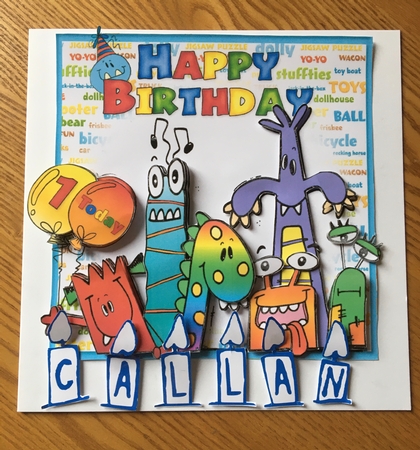 8x8 monster birthday wishes 2 mini kit by Carole McGregor