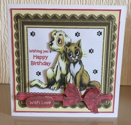 Dog & Cat birthday card with various sentiments by Carole McGregor