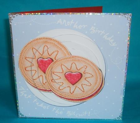 Jammy Dodgers Biscuits Birthday Circle Pyramage Topper by Carole McGregor