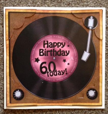 8 x 8 60th Birthday Record Scalloped Corner Topper by Carole McGregor