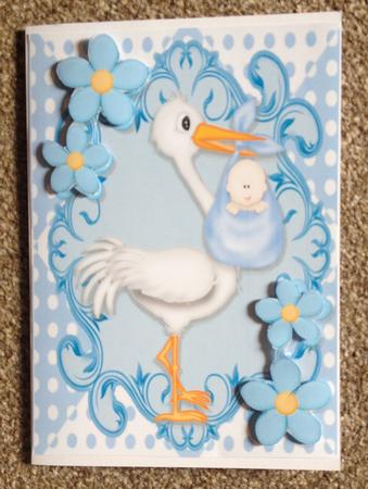 Cute Baby Boy Delivery by Stork A4 by Carole McGregor
