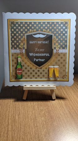 Happy Birthday Partner Decoupage Topper by Carole Vater