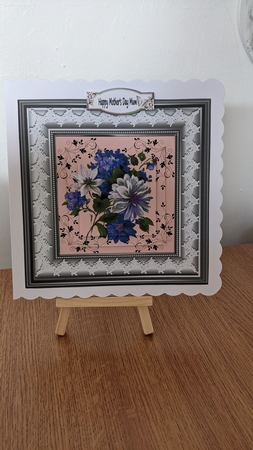 pretty floral arrangement in lace frame with pyramids 7x7 (3) by Carole Vater