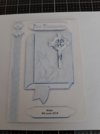 First Communion 2 - Boy - Card Front with Step by Step by Caroline Curran
