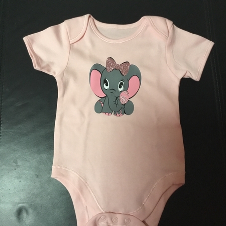 Baby girl Elephant, baby shower, rattle, newborn animal svg cut file by Caroline Davy