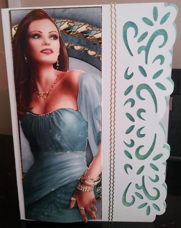 Art Deco Lady Pearl Large Dl (aqua) by Caroline Durnell