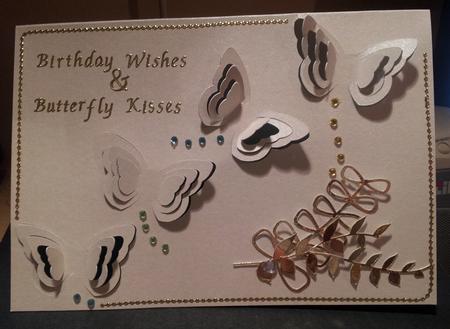 One Cut 3D Butterflies Card No 3 by Caroline Durnell