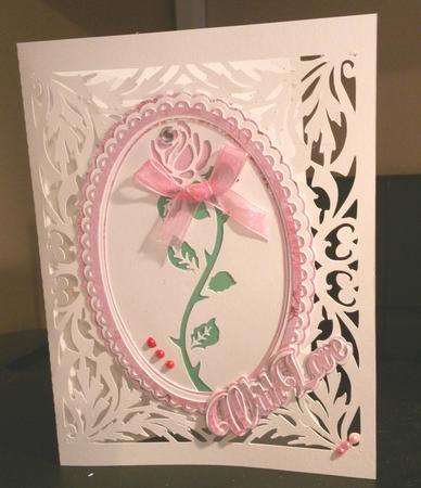 With Love Rose Card by Caroline Durnell