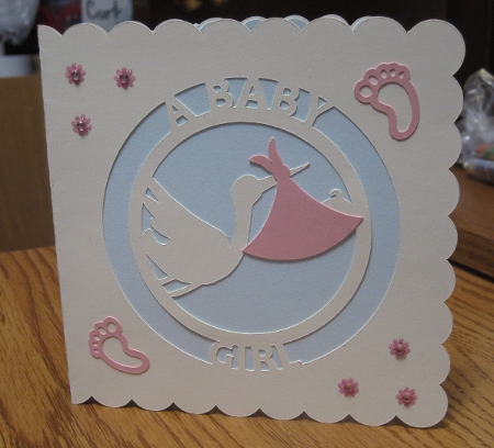 Baby Girl Circle Text Card by Carolyn Norris