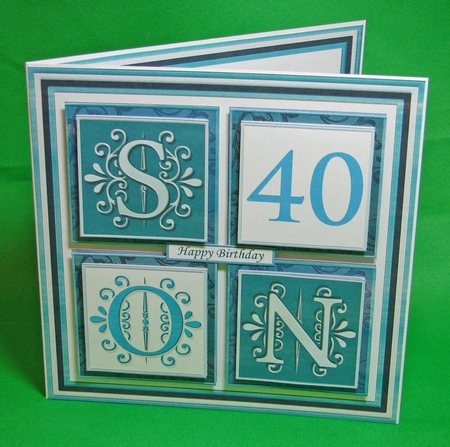 SON DEFINITION SQUARES 7.5 Humorous Birthday Quick Layer Card by Carolyn Norris
