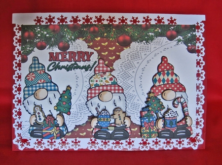 5 x 7 inch Christmas Gnome 4 by Carolyn Norris