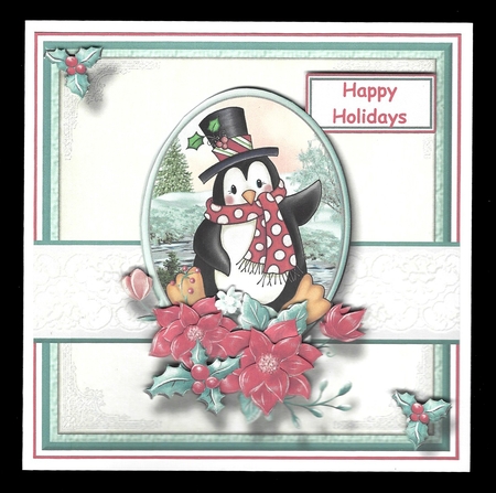 8x8 Happy Chappy Penguin Decoupage Mini Kit - x4 A4 sheets   by Carolyn Norris