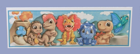 Cute Baby Dinosaurs Large DL Card by Carolyn Norris