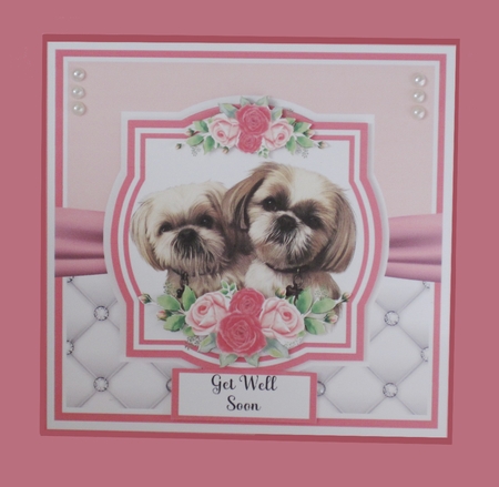 Poochy Pups  - 7x7 Inch Square Card Mini Kit - Makes Two Cards by Carolyn Norris