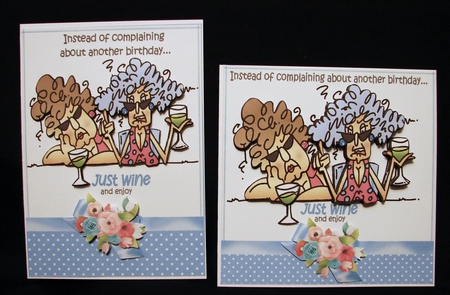 Stella and Margaret have birthday wine 7x7 & A5 mini kit by Carolyn Norris