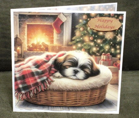 Festive Snooze Pups 9 by Carolyn Norris