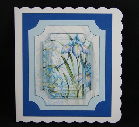 Iris and Dragonfly Topper and Pyramid Decoupage by Carolyn Norris