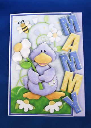 Ducky with Flower Over the Side Mammy Card by Carolyn Norris