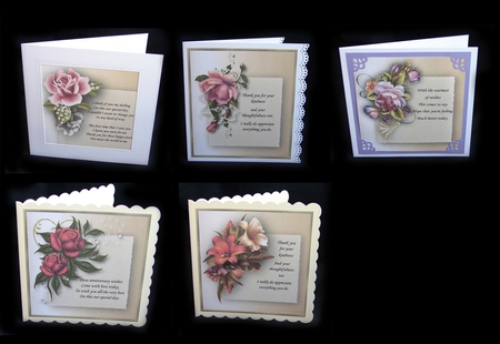 6 Blank Floral Card Tiles by Carolyn Norris