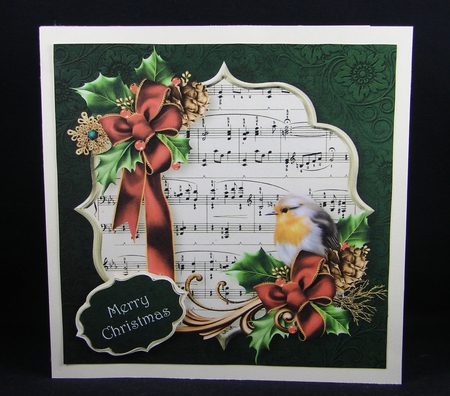 Christmas Robin & Holly 8x8 Quick Topper by Carolyn Norris