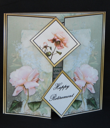 Square Gatefold - Pink Roses by Carolyn Norris