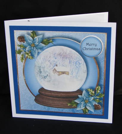 Scenic Snowglobe - Snowy Cabin 8x8 by Carolyn Norris