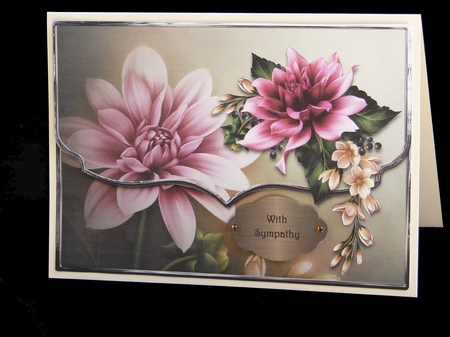 Dahlias Fancy Scalloped Edge Envelope Card by Carolyn Norris