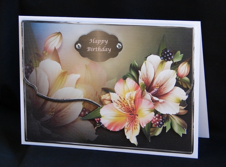 Peruvian Lilies Fancy Scalloped Edge Envelope Card by Carolyn Norris