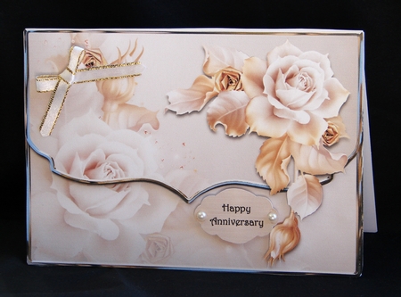 Golden Roses Fancy Scalloped Edge Envelope Card by Carolyn Norris