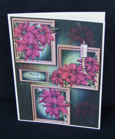 Frame Trio Christmas - Red Poinsettias by Carolyn Norris