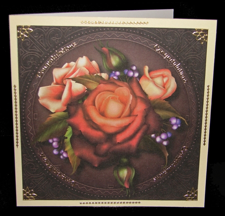 Gorgeous Autumn Blush Roses 8x8 by Carolyn Norris