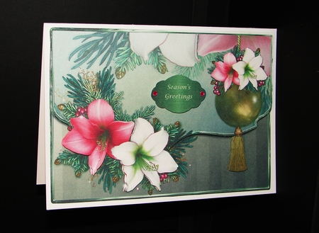 Vintage Holiday Fancy Edge Envelope Card by Carolyn Norris