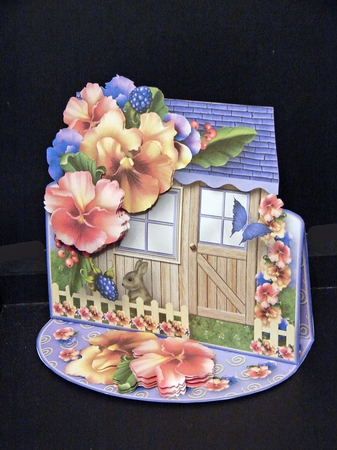 Pansies - Garden Shed Easel Card Mini Kit by Carolyn Norris