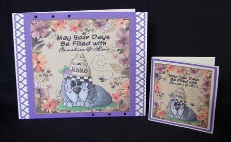 3 may your days cute cat and dog toppers/card fronts by Carolyn Norris