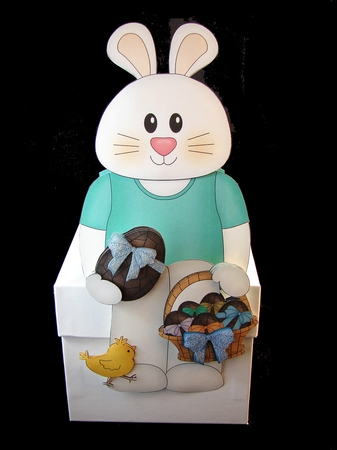 3D On the Shelf Card Kit - Little Easter Dipsy Bunny has Lots of Chocolate Easter Eggs by Carolyn Norris