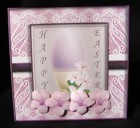 Lilac Easter egg card front by Carolyn Norris