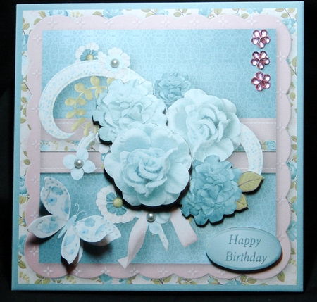 Perfect Posy Decoupage Card Front by Carolyn Norris