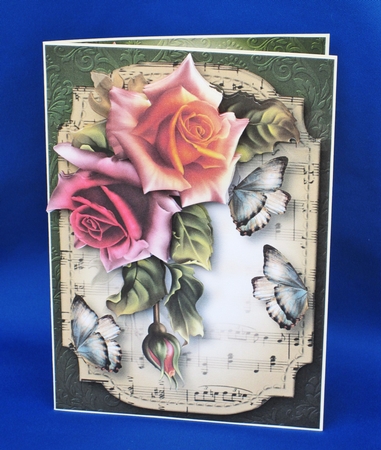 Sheet Music & Butterflies - Autumn Roses by Carolyn Norris