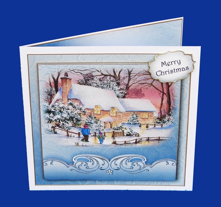 Watercolour Christmas - Cottages In The Snow by Carolyn Norris