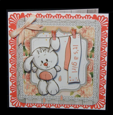 Sweet Baby Girl Teddy 8x8 Mini Kit by Carolyn Norris