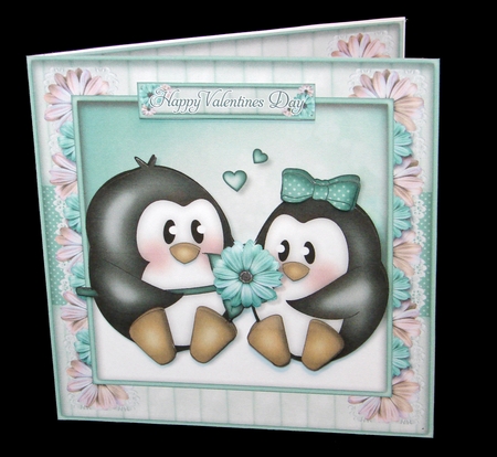 Valentine Penguins 2 Mini Kit  Valentines Day/Anniversary/Engagement by Carolyn Norris