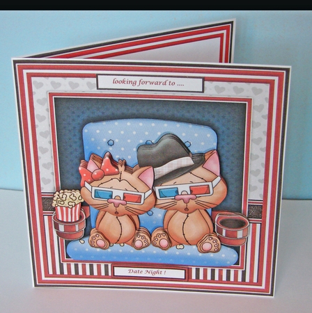 MOVIE NIGHT CATS 7.5 Decoupage & Insert Mini Kit Various Occasions by Carolyn Norris