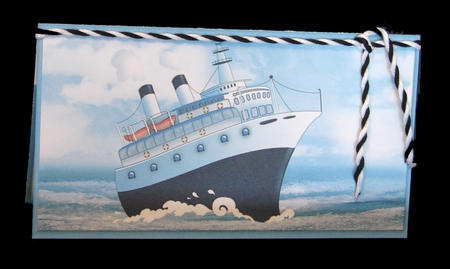 Bon Voyage Ship Money/Voucher Wallet/Pocket/Envelope by Carolyn Norris