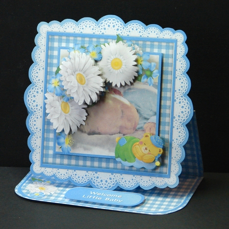 Sleepy Baby Boy - Lace Edged Easel Card Mini Kit by Carolyn Norris