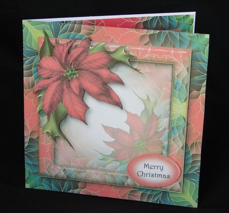 Art Nouveau Bright Christmas - Red Poinsettias by Carolyn Norris