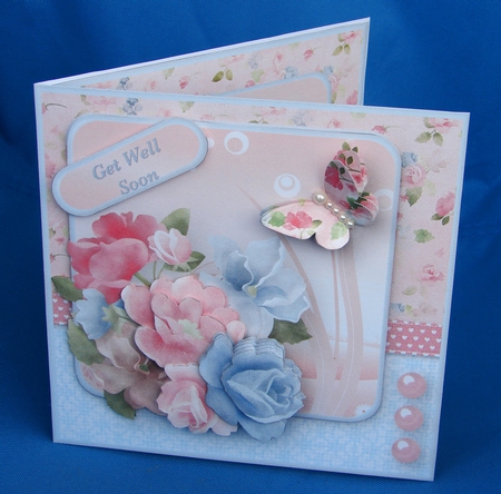 Pastel Posy - Decoupage Card Mini Kit by Carolyn Norris