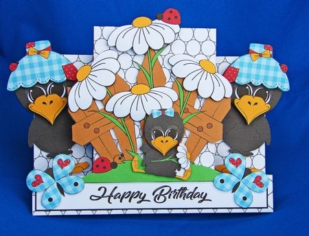 Cool Crows Centre Step Up Card by Carolyn Norris