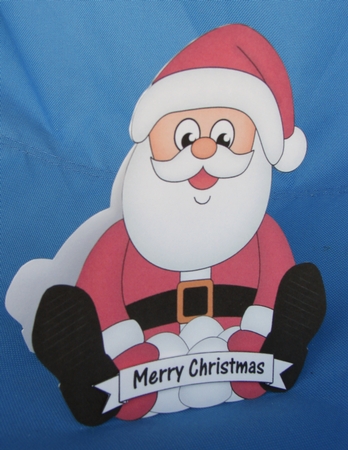3D Shaped Christmas Card Kit - Santa is having a Snowball Fight by Carolyn Norris
