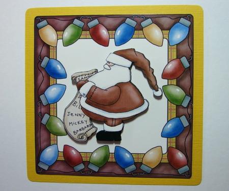 Santa in Light Frame by Carolyn Norris